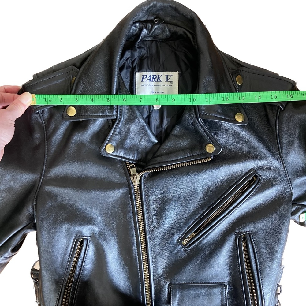 Vintage Park V genuine leather motorcycle jacket